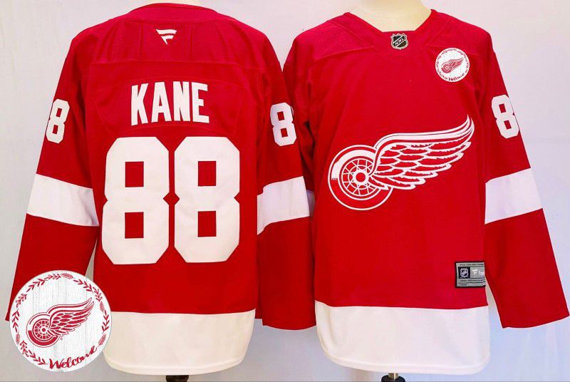 Men Detroit Red Wings #88 Kane Red Fanatics 2025 NHL Jersey style 3